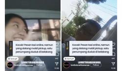 Kocak! Pesan Taksi Online yang Datang Malah Mobil Pickup, Penumpang Duduk di Bak Belakang