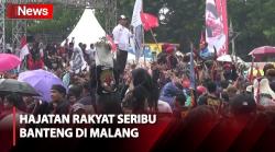 Kampanye di Malang, Ganjar Disambut Hajatan Rakyat Seribu Banteng meski Hujan Deras