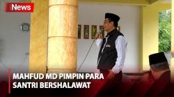 Kunjungi Lampung, Cawapres Mahfud MD Pimpin Para Santri Bershalawat
