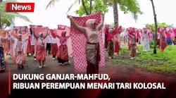 Dukung Ganjar-Mahfud, Ribuan Perempuan Menari Tari Kolosal Rakyat Membatik di Pantai Madasari