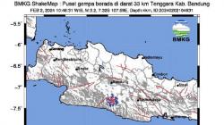 Gempa Terkini M3,2 Guncang Bandung, Berpusat di Darat Kedalaman 4 Km