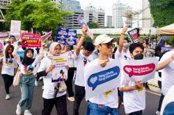 KPU bersama Campaign Sosialisasi Anti Golput Lewat Pawai di CFD Jakarta