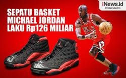 Infografis Sepatu Basket Michael Jordan Laku Rp126 Miliar dalam Lelang 