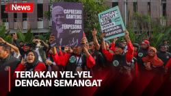 Semangat Pendukung Ganjar-Mahfud Teriakan Yel-Yel saat Tiba di Lokasi Debat