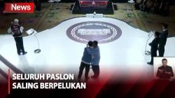 Momen Akrab Ketiga Paslon Saling Berpelukan usai Debat Pilpres Terakhir