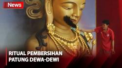 Jelang Imlek, Vihara Satya Buddha Visudhi Marga Bersih-Bersih Patung Dewa