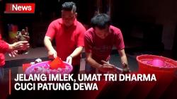 Persiapan Imlek Umat Tri Dharma, Cuci Patung Dewa dan Bersihkan Klenteng Boo Hway Bio Jombang