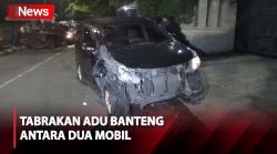 Dua Mobil Adu Banteng di Kebon Jeruk Sampai Ringsek, Begini Penampakannya
