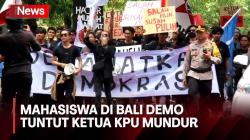 Mahasiswa di Bali Tuntut Ketua KPU Hasyim Asy'ari Mundur Usai Diputus Melanggar Etik