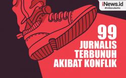 Infografis 99 Jurnalis Terbunuh akibat Konflik Sepanjang 2023