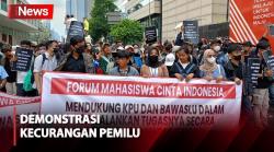 Nilai Pemilu Penuh Kecurangan, Massa Gelar Demo di Depan Bawaslu dan KPU