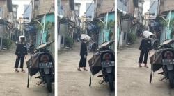 Viral Seorang Bocah Pakai Helm Unik Berbentuk CCTV, Netizen: Kamera Pengawas Keliling