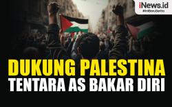 Infografis Dukung Palestina, Tentara AS Aksi Bakar Diri dekat Kedubes Israel