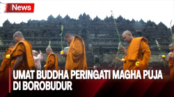 Ribuan Umat Buddha Khidmat Ikuti Magha Puja di Candi Borobudur
