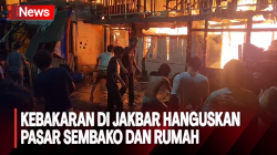 Kebakaran Hanguskan Pasar Sembako dan Rumah di Jakbar, Diduga Akibat Korsleting Listrik