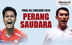 Infografis Head to Head Anthony Ginting Vs Jonatan Christie di Final All England 2024