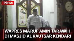 Momen Wapres Ma'ruf Amin Tarawih Bersama Ribuan Jemaah di Masjid Al Kautsar Kendari