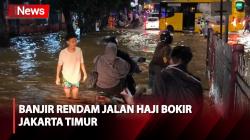Banjir Setinggi 40 Sentimeter Rendam Jalan Haji Bokir Jakarta Timur