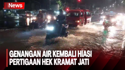 Penampakan Pertigaan Hek Kramat Jati Kebanjiran Lagi 