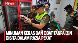 Ratusan Botol Minuman Keras dan Obat Tanpa Izin Disita dalam Razia Pekat