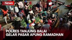 Polres Tanjung Balai Jual Aneka Sayur dan Sembako Murah Berkonsep Pasar Apung Ramadhan