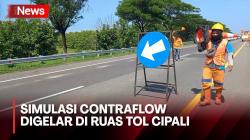 Jelang Mudik 2024, Petugas Gelar Simulasi Contraflow di Ruas Tol Cipali