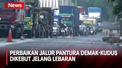 Jelang Lebaran, Perbaikan Jalur Pantura Demak-Kudus Dikebut Usai Banjir Surut