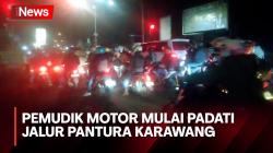 Jalur Pantura Karawang Mulai Dipadati Ratusan Pemudik Motor, Polisi Siapkan 2 Jalan Alternatif
