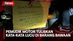 Bikin Senyum, Pemudik Motor Tuliskan Kata-Kata Lucu pada Barang Bawaannya