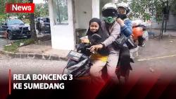 Demi Pulang Kampung, Pemudik Motor Asal Cikarang Nekat Bonceng 3 ke Sumedang