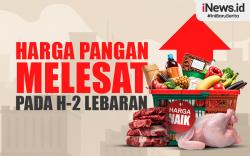 Infografis Harga Pangan Melesat pada H-2 Lebaran