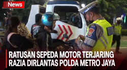 Ratusan Sepeda Motor Terjaring Razia Dirlantas Polda Metro Jaya saat Malam Takbiran