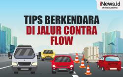 Infografis Tips Berkendara di Jalur Contra Flow