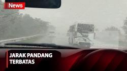 Hujan Deras Guyur Tol Cipali, Jarak Pandang Pengendara Terbatas