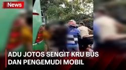 Viral! Detik-Detik Kru Bus dan Pengemudi Mobil Adu Jotos di Jalan Bojonegoro 