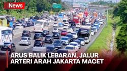 Pemudik Padati Jalur Arteri Karawang hingga Tol Cikampek ke Arah Jakarta