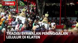 Ribuan Warga Berebut Gunungan Ketupat dan Hasil Bumi dalam Tradisi Syawalan di Klaten