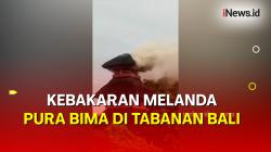  Kobaran Api Membakar Puri Bima di Tabanan Bali, Diduga akibat Tersambar Petir