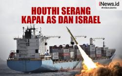 Infografis Houthi Serang Kapal Perang dan Kapal Dagang AS-Israel 