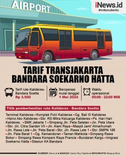 Infografis Tarif Transjakarta Rute Bandara Soekarno Hatta Cuma Rp3.500 