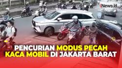 Modus Pecah Kaca Mobil, Pencuri Gondol Laptop Terekam CCTV di Jakarta Barat