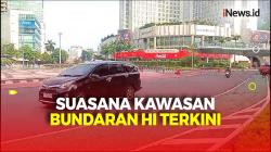 Jelang Aksi Buruh, Kawasan Bundaran HI Masih Lengang 
