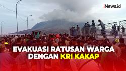 Momen Dramatis saat KRI Kakap Evakuasi Ratusan Warga Terdampak Erupsi Gunung Ruang