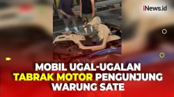 Motor Pengunjung Warung Sate Ditabrak Mobil Ugal-ugalan di Cempaka Putih