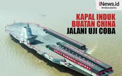 Infografis Kapal Induk Pertama Buatan China Jalani Uji Perdana Arungi Lautan