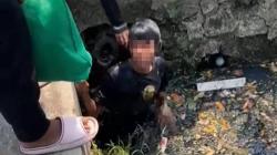 Tepergok Sembunyi di Comberan, Terduga Maling Motor Jadi Bulan-bulanan Warga Pluit