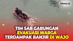Warga di 4 Kecamatan Dievakuasi Tim SAR Gabungan Usai Banjir Meluas di Wajo