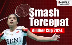 Infografis Gregoria Mariska Pemilik Smash Tercepat di Uber Cup 2024