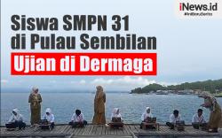 Infografis Terkendala Jaringan Internet, Siswa SMPN 31 di Pulau Sembilan Ujian di Dermaga