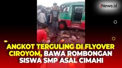 Kecelakaan di Flyover Ciroyom Bandung, Angkot Terguling Bawa Rombongan Siswa SMP Asal Cimahi